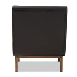 Modern European furniture - Black Leather Inspired Lounge Chair - www.oroa.com