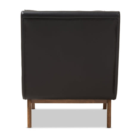 Modern European furniture - Black Leather Inspired Lounge Chair - www.oroa.com