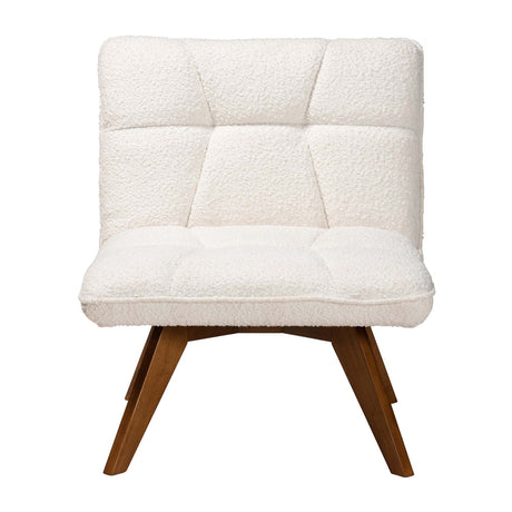 Modern European furniture - Cream Boucle Japandi Accent Chair - www.oroa.com