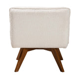 Modern European furniture - Cream Boucle Japandi Accent Chair - www.oroa.com