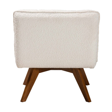 Modern European furniture - Cream Boucle Japandi Accent Chair - www.oroa.com