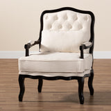 Modern European furniture - Cream Tufted French Accent Chair - www.oroa.com