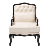 Modern European furniture - Cream Tufted French Accent Chair - www.oroa.com
