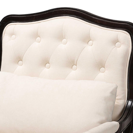 Modern European furniture - Cream Tufted French Accent Chair - www.oroa.com