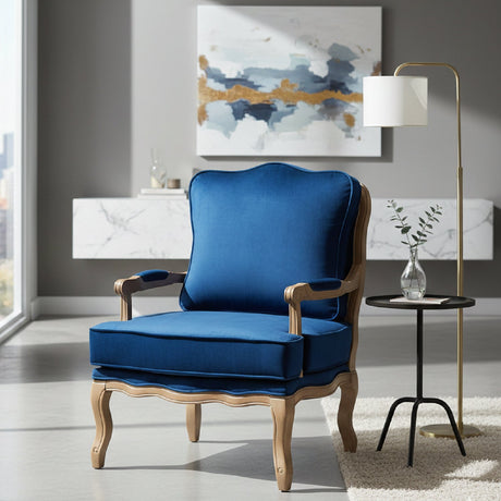 Modern European furniture - Blue Fabric Accent Chair - www.oroa.com