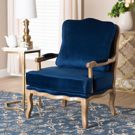 Modern European furniture - Blue Fabric Accent Chair - www.oroa.com