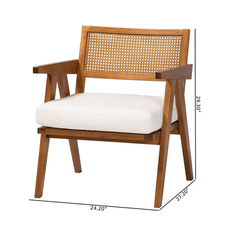 Modern European furniture - Japandi Cream Boucle Lounge Chair - www.oroa.com