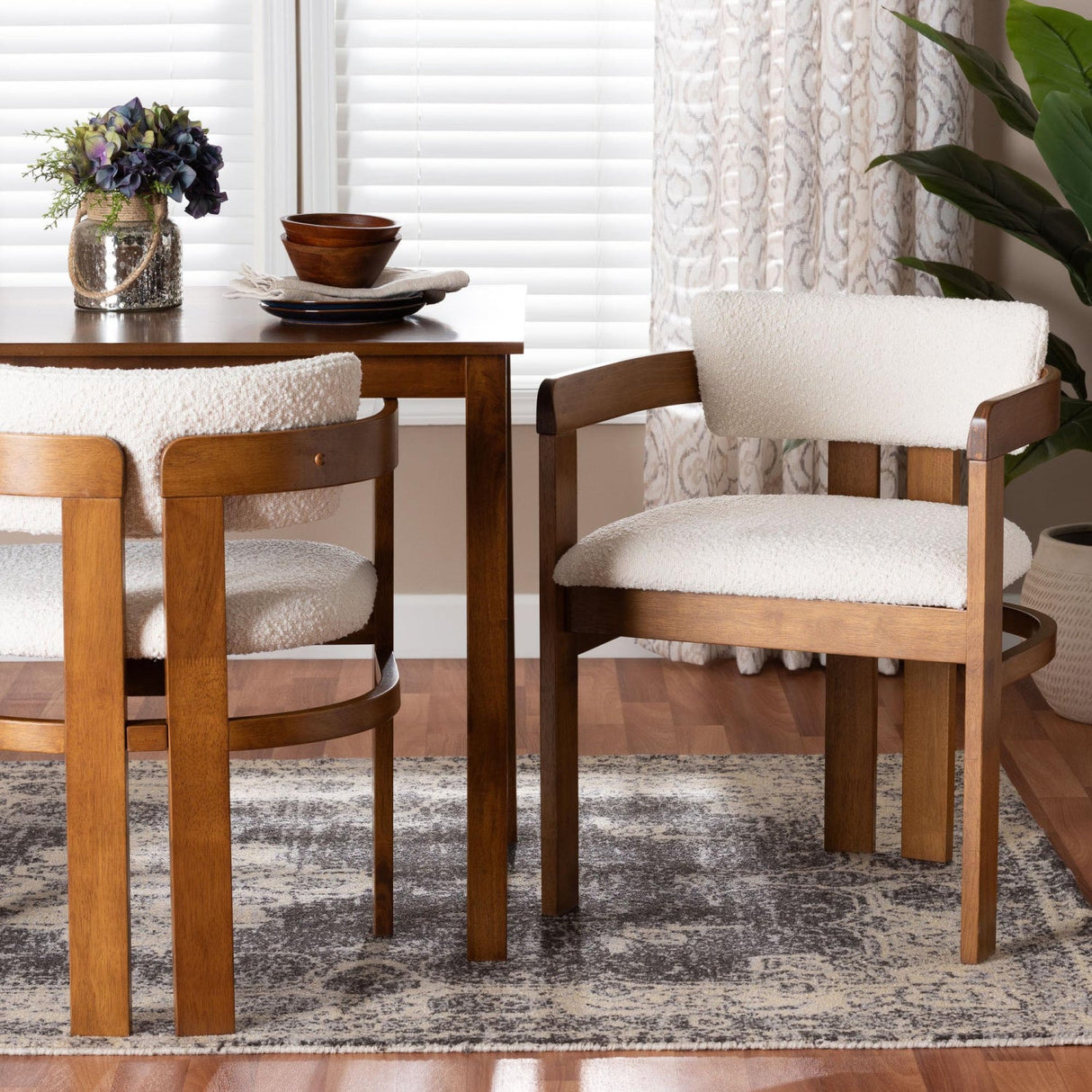 Cream Boucle Dining Chair | Bali Loom Carice | Oroa.com