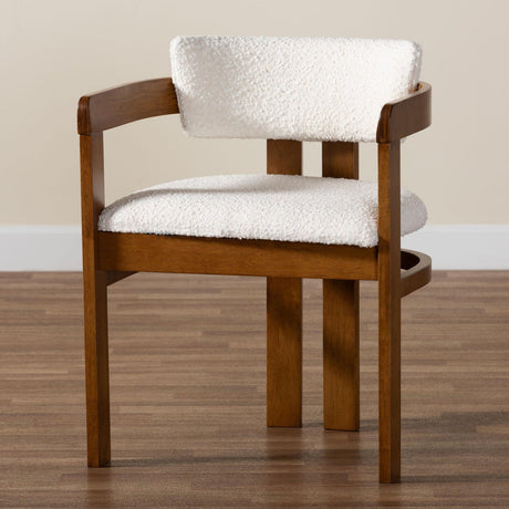Modern European furniture - Cream Boucle Dining Chair - www.oroa.com