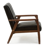 Modern European furniture - Panel Stitched Leather Inspired Lounge Chair - www.oroa.com
