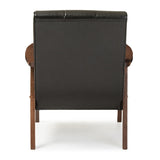 Modern European furniture - Panel Stitched Leather Inspired Lounge Chair - www.oroa.com