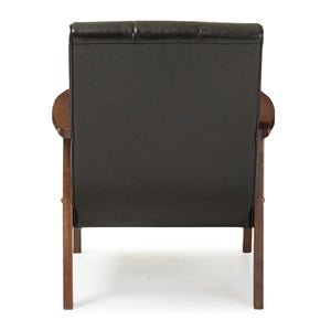 Panel Stitched Leather Inspired Lounge Chair | Bali Loom Nikko | Oroa.com