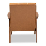 Modern European furniture - Tan Leather Effect Lounge Chair - www.oroa.com