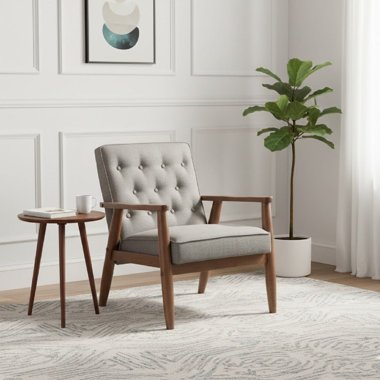 Button Tufted Lounge Chair | Bali Loom Sorrento 1 | Oroa.com