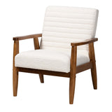 Modern European furniture - Channeled Cream Boucle Lounge Chair - www.oroa.com
