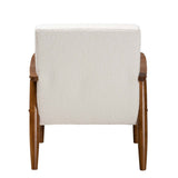 Modern European furniture - Channeled Cream Boucle Lounge Chair - www.oroa.com