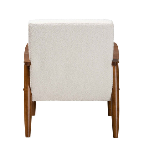 Modern European furniture - Channeled Cream Boucle Lounge Chair - www.oroa.com