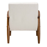 Modern European furniture - Channeled Cream Boucle Lounge Chair - www.oroa.com