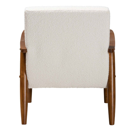 Modern European furniture - Channeled Cream Boucle Lounge Chair - www.oroa.com
