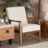Modern European furniture - Channeled Cream Boucle Lounge Chair - www.oroa.com