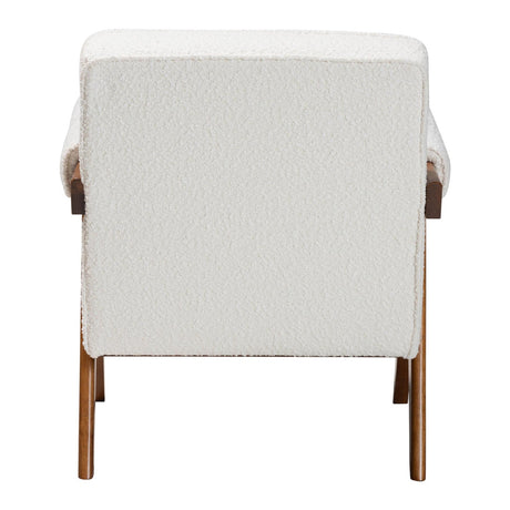 Modern European furniture - Cream Boucle Japandi Accent Armchair - www.oroa.com