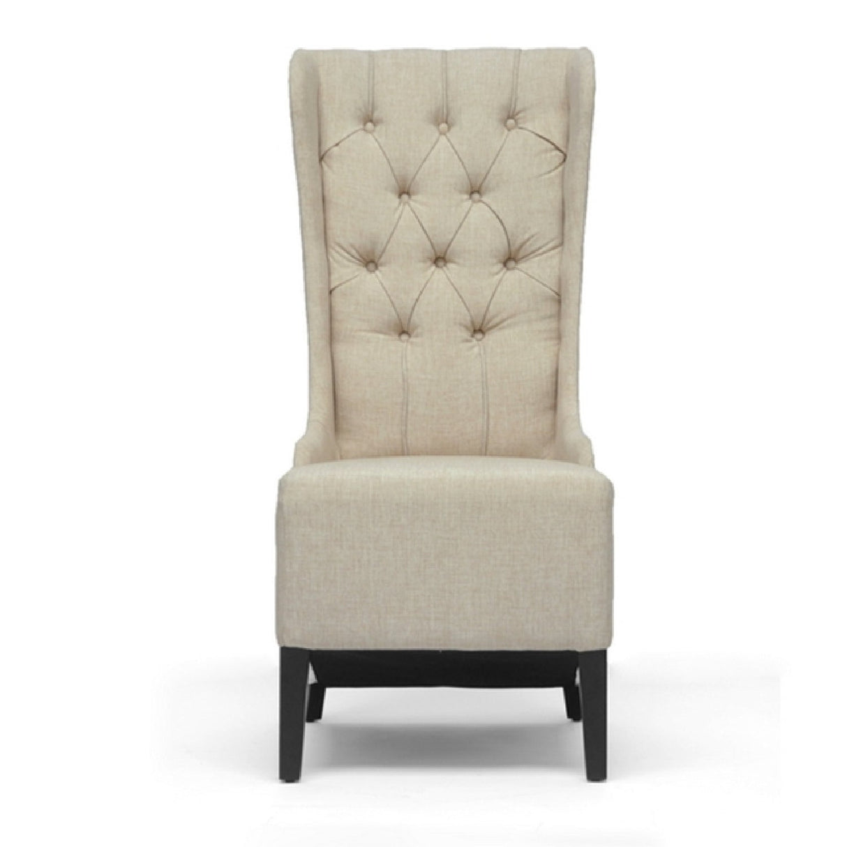   Modern European furniture - Beige Linen High Back Accent Chair - www.oroa.com | Oroa.com