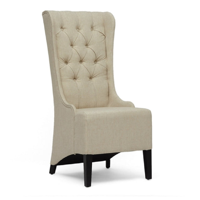 Modern European furniture - Beige Linen High Back Accent Chair - www.oroa.com