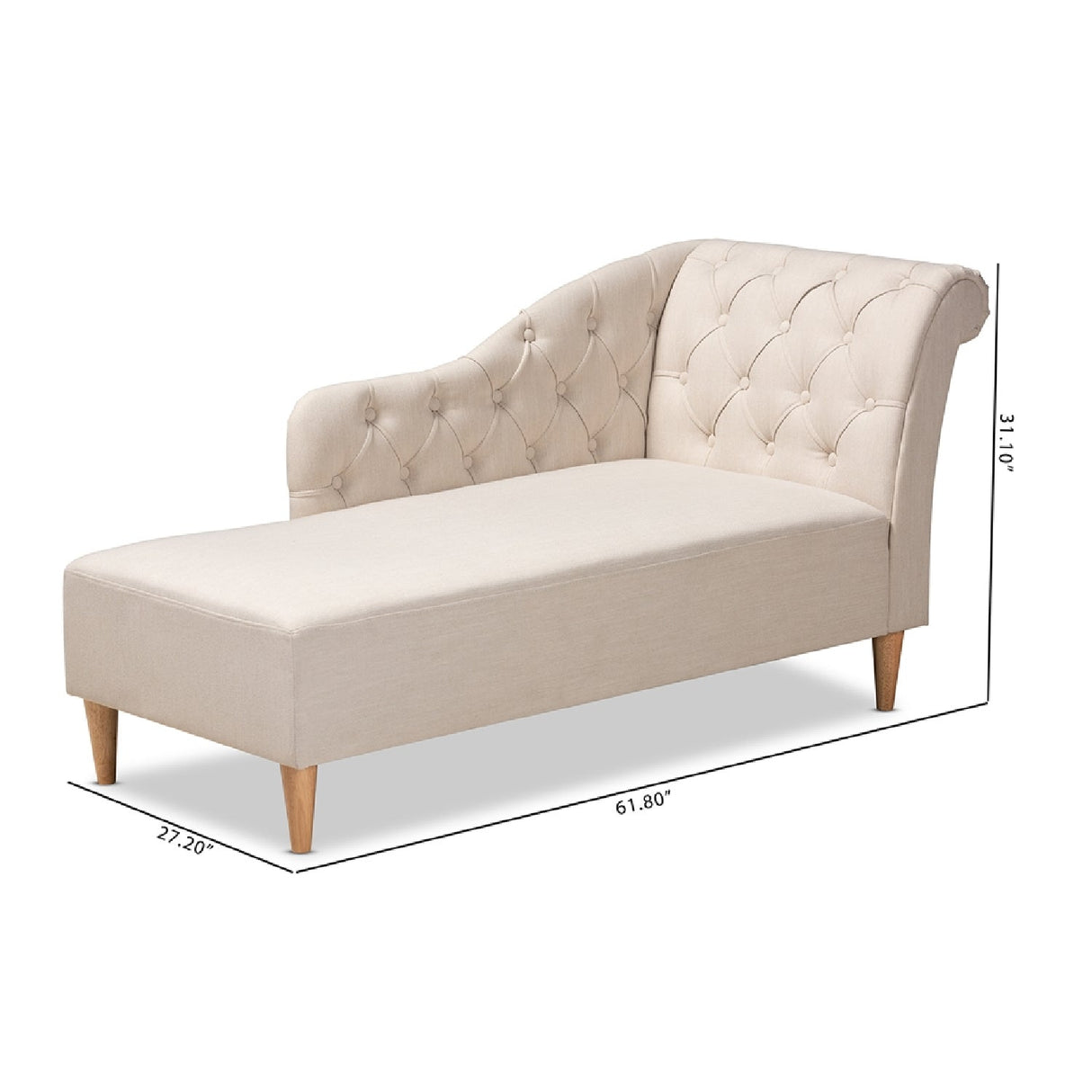 Scroll Back Tufted Chaise Lounge | Bali Loom Emeline | Oroa.com