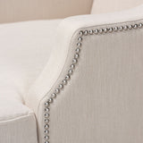 Modern European furniture - Beige Nailhead Trimmed Chaise Lounge - www.oroa.com
