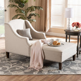 Modern European furniture - Beige Nailhead Trimmed Chaise Lounge - www.oroa.com