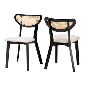Crescent Rattan Back Dining Chairs 2 | Bali Loom Dannell | Oroa.com