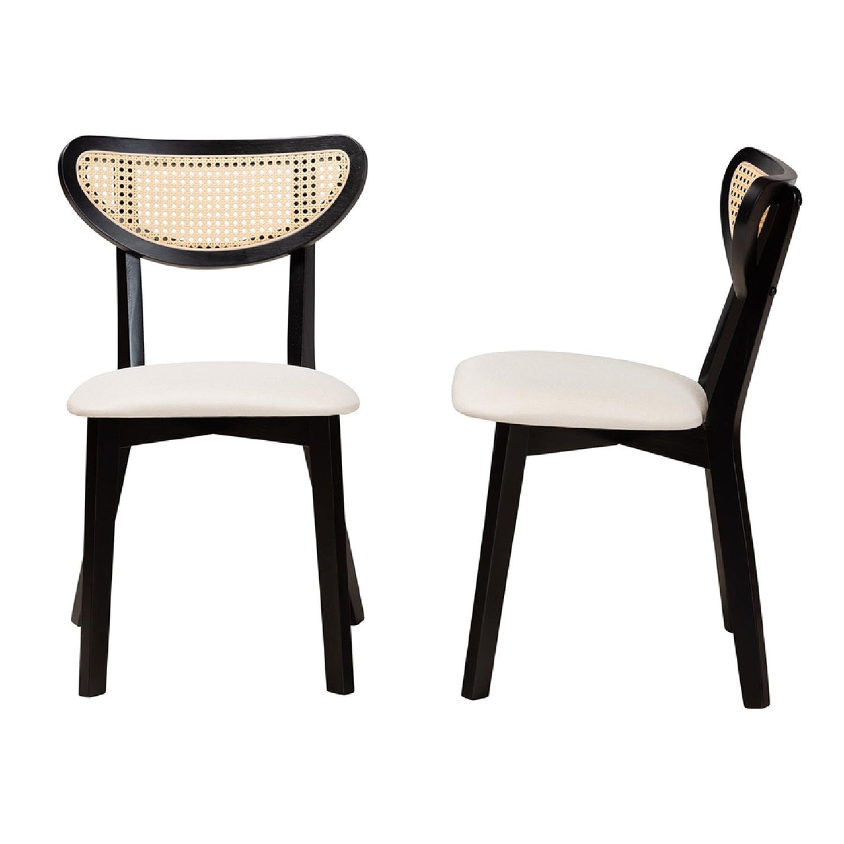 Crescent Rattan Back Dining Chairs 2 | Bali Loom Dannell | Oroa.com