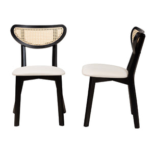 Crescent Rattan Back Dining Chairs 2 | Bali Loom Dannell | Oroa.com