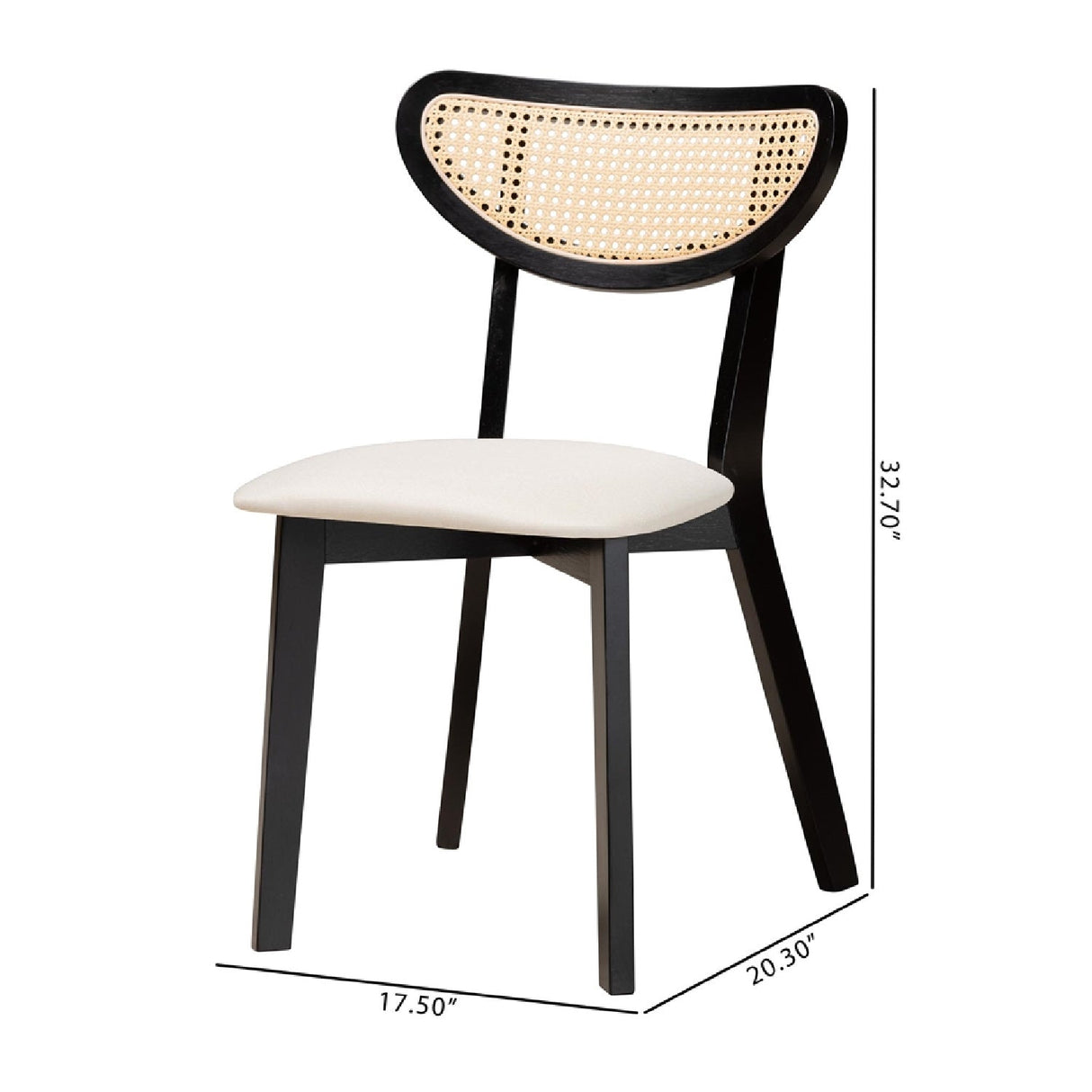 Crescent Rattan Back Dining Chairs 2 | Bali Loom Dannell | Oroa.com