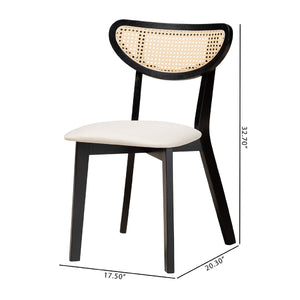 Crescent Rattan Back Dining Chairs 2 | Bali Loom Dannell | Oroa.com