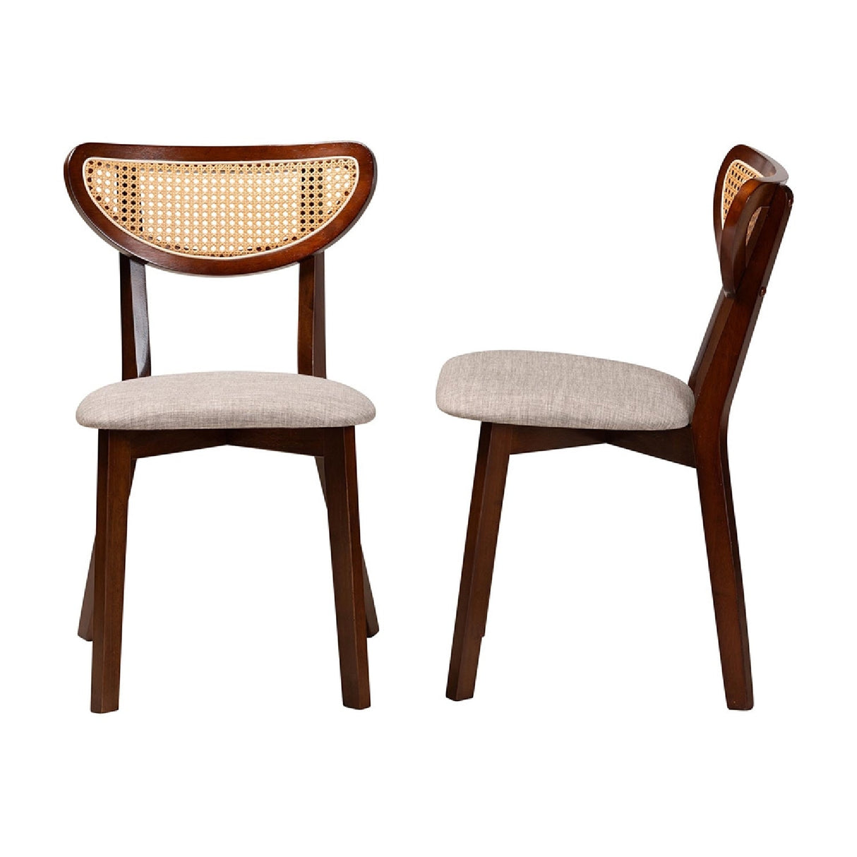 Crescent Rattan Back Dining Chairs 2 | Bali Loom Dannell | Oroa.com