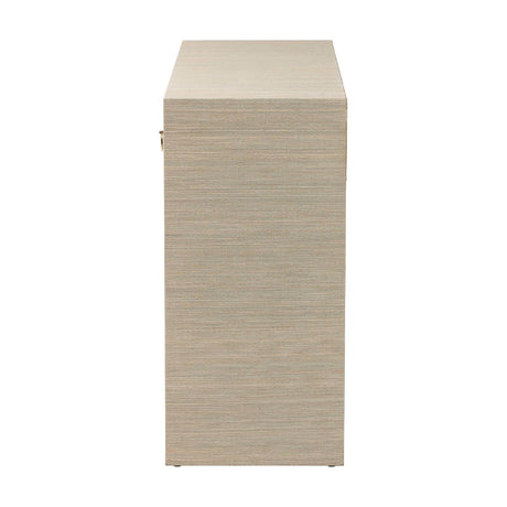 Modern European furniture - Natural Grasscloth 3 Drawer Console Table - www.oroa.com