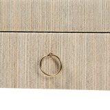 Modern European furniture - Natural Grasscloth 3 Drawer Console Table - www.oroa.com