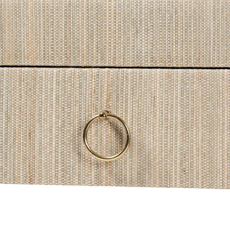 Modern European furniture - Natural Grasscloth 3 Drawer Console Table - www.oroa.com