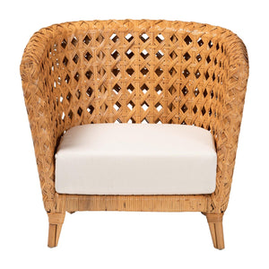 Modern European furniture - Diamond Weave Rattan Accent Chair - www.oroa.com