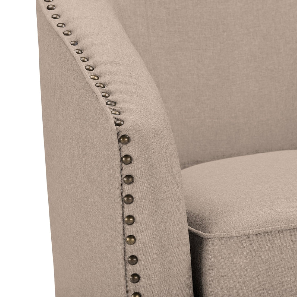 Modern European furniture - Beige Studded Swivel Tub Chair - www.oroa.com