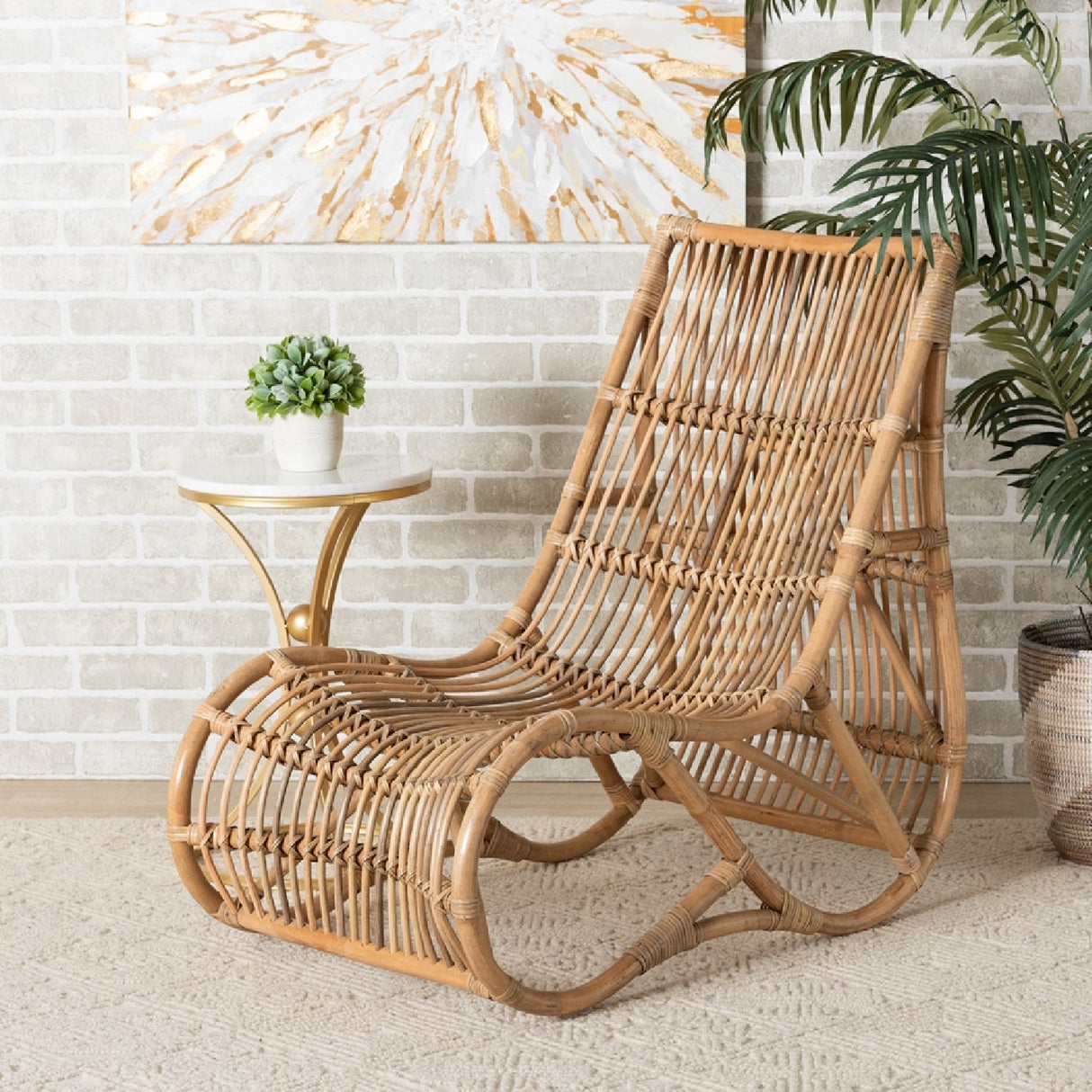 Modern European furniture - Rattan High Back Lounge Chair - www.oroa.com