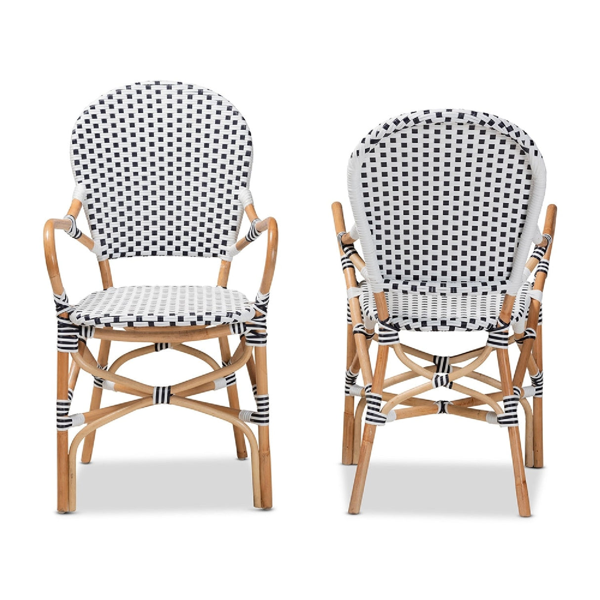   Contract furniture - Indoor Outdoor Two Toned Weaving Bistro Chairs 2 - www.oroatrade.com | Oroa.com