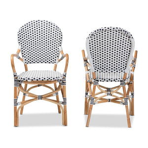   Contract furniture - Indoor Outdoor Two Toned Weaving Bistro Chairs 2 - www.oroatrade.com | Oroa.com