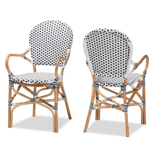   Contract furniture - Indoor Outdoor Two Toned Weaving Bistro Chairs 2 - www.oroatrade.com | Oroa.com