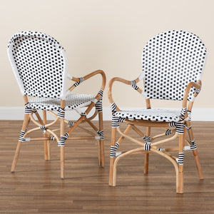   Contract furniture - Indoor Outdoor Two Toned Weaving Bistro Chairs 2 - www.oroatrade.com | Oroa.com