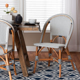 Contract furniture - Two Toned Weaving Indoor Outdoor Bistro Chair - www.oroatrade.com