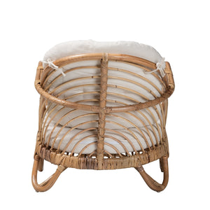 Modern European furniture - Natural Rattan Padded Lounge Chair - www.oroa.com