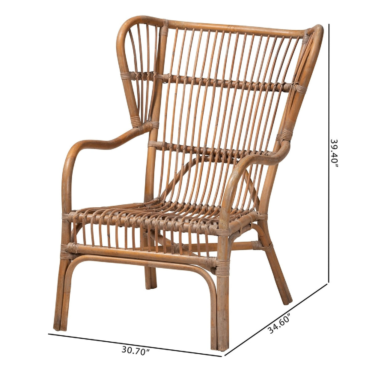 Modern European furniture - Rattan Rods Antique Lounge Chair - www.oroa.com
