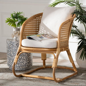 Modern European furniture - Cane Webbing Padded Accent Chair - www.oroa.com